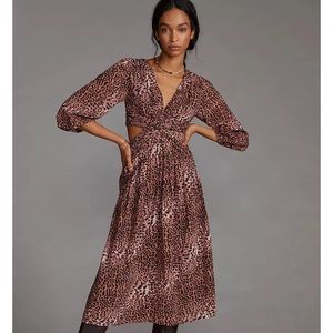NWT Ranna Gill for Anthropologie Cut Out Leopard sprint Dress